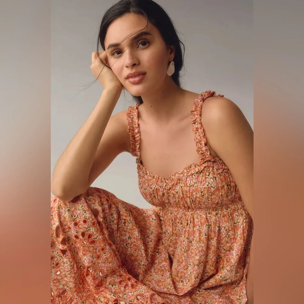 By Anthropologie Sweetheart Babydoll Maxi Dress - Picture 3 of 4